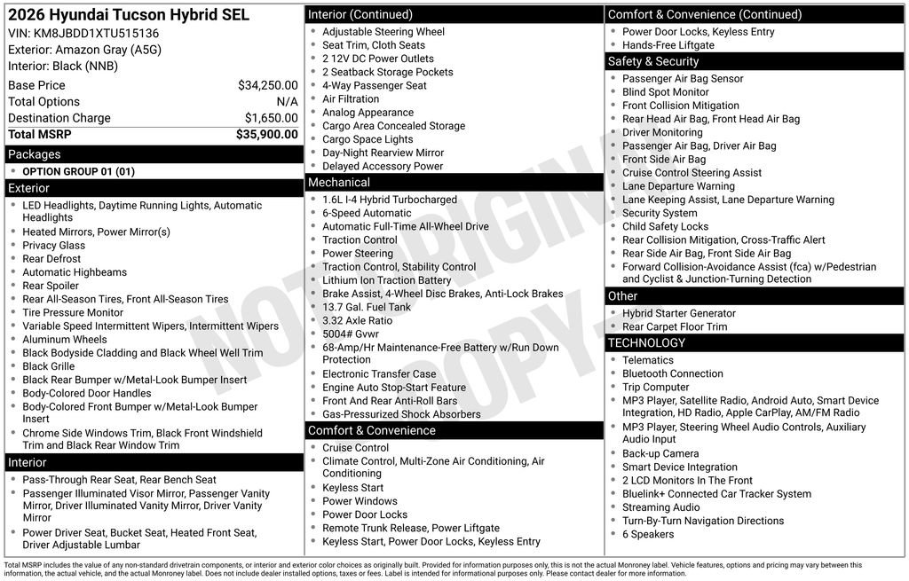 New 2026 Hyundai Tucson SEL AWD/4WD image 25