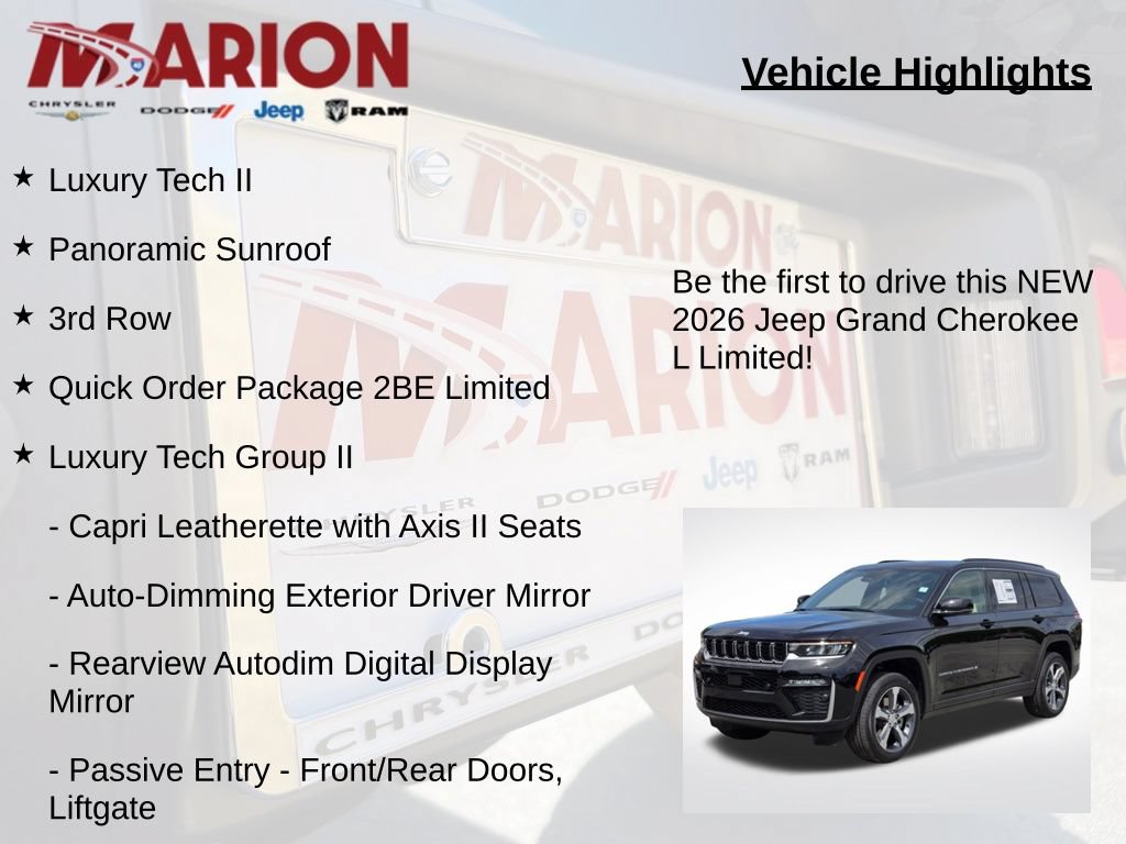New 2026 Jeep Grand Cherokee L Limited w/ Luxury Tech Group II AWD/4WD image 5