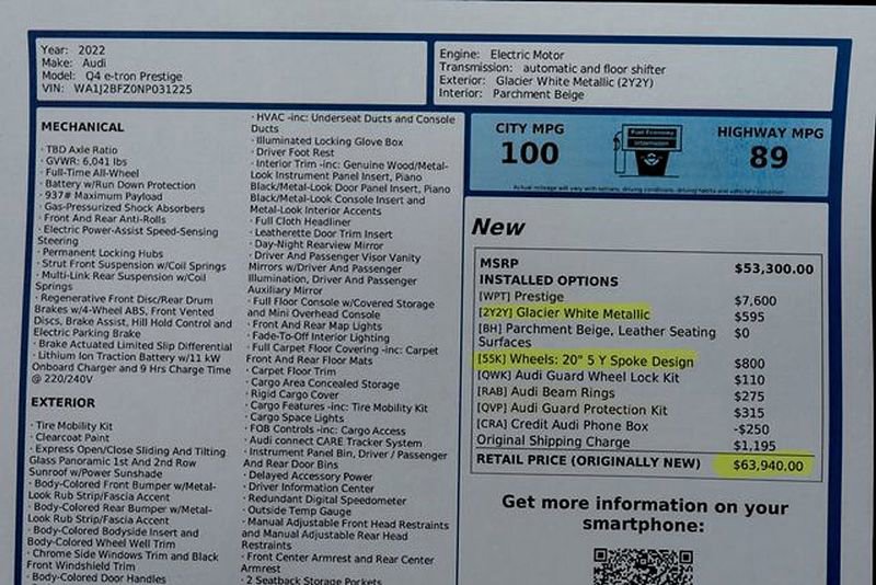 Used 2022 Audi Q4 e-tron Prestige image 56