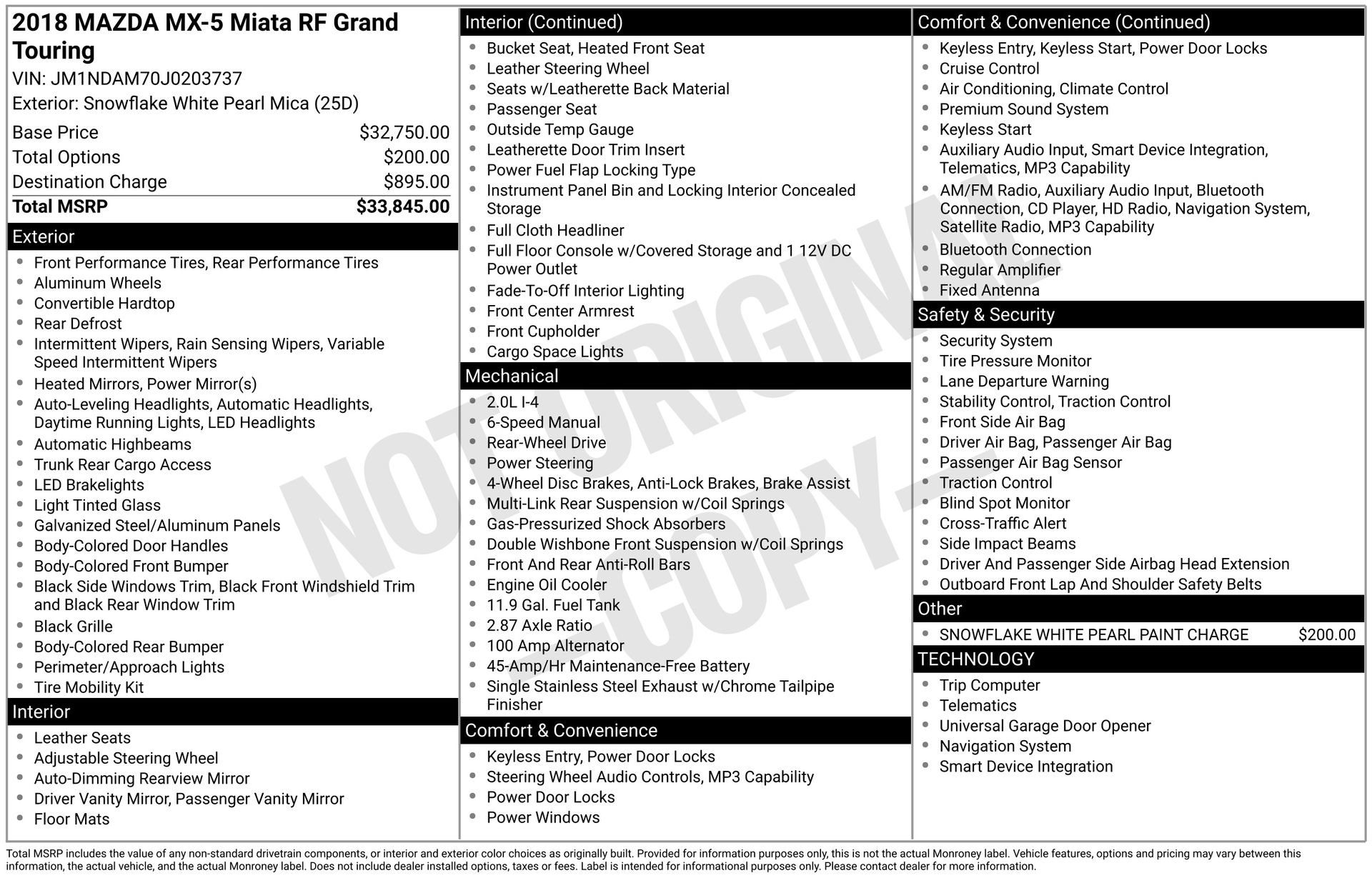 Used 2018 MAZDA MX-5 Miata RF Grand Touring image 58
