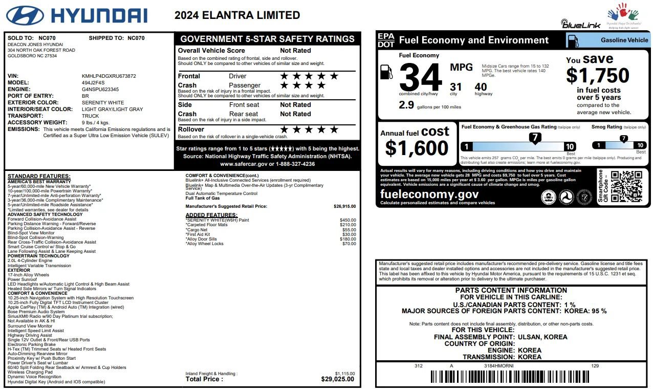 Used 2024 Hyundai Elantra Limited FWD image 3