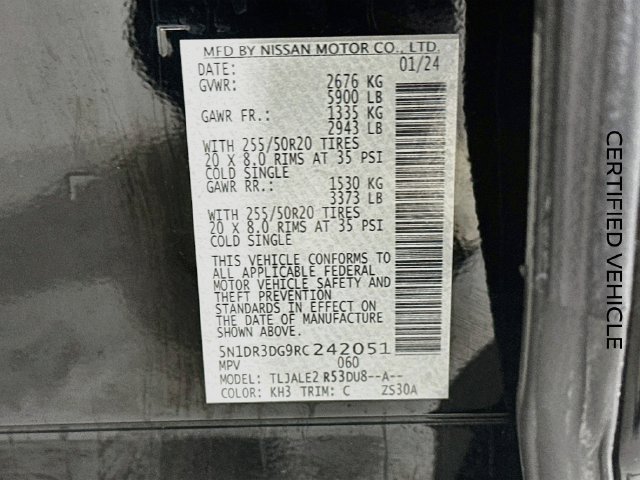 Certified 2024 Nissan Pathfinder Platinum w/ Cargo Package FWD image 32
