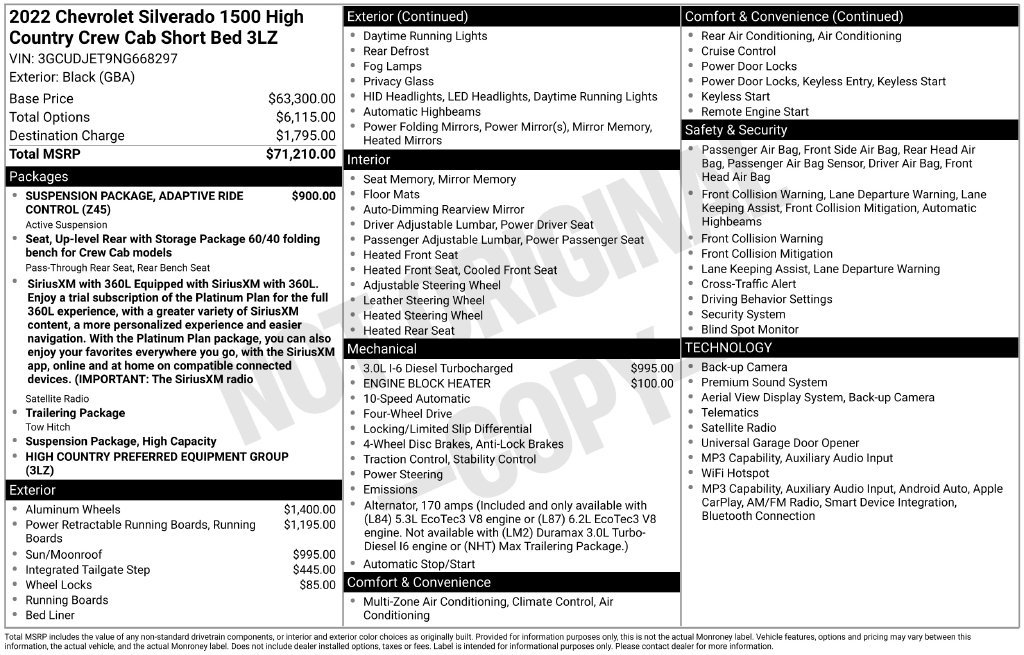 Used 2022 Chevrolet Silverado 1500 High Country AWD/4WD image 28