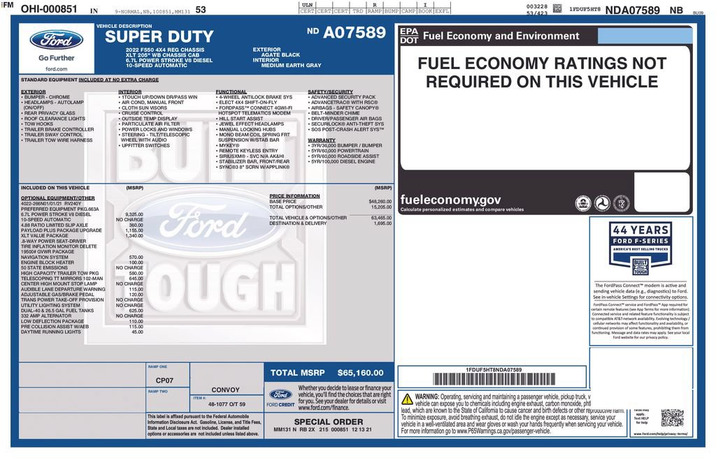 Used 2022 Ford F550 4x4 Regular Cab Super Duty w/ XLT Value Package image 45
