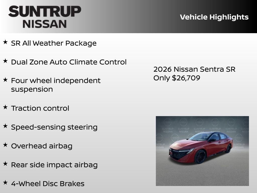 New 2026 Nissan Sentra SR w/ SR All Weather Package image 8