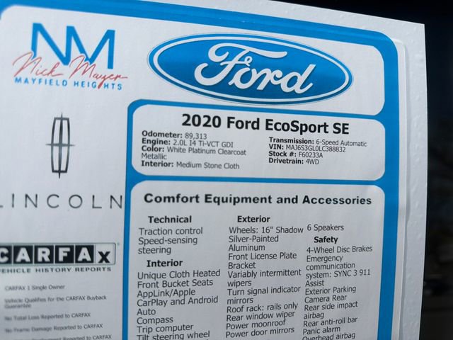 Used 2020 Ford EcoSport SE AWD/4WD image 27