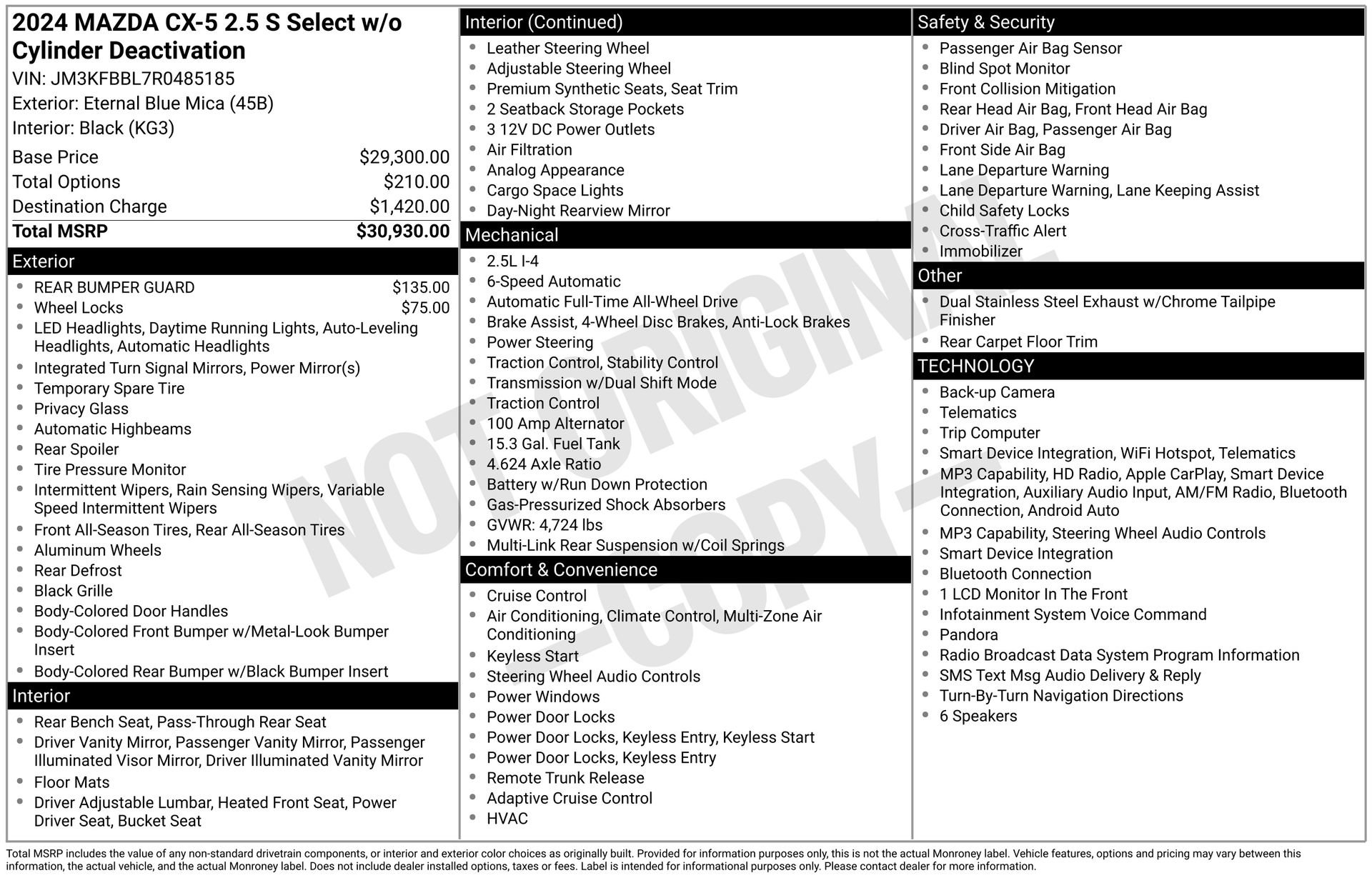 Certified 2024 MAZDA CX-5 AWD 2.5 S w/ Select Package image 41