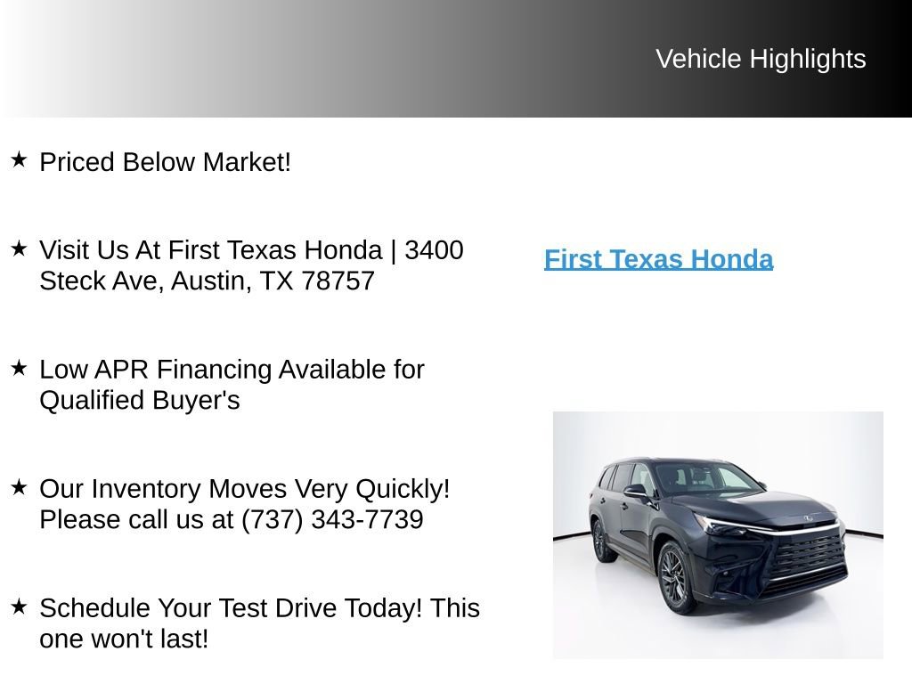 Used 2025 Lexus TX 350 FWD w/ Technology Package image 9