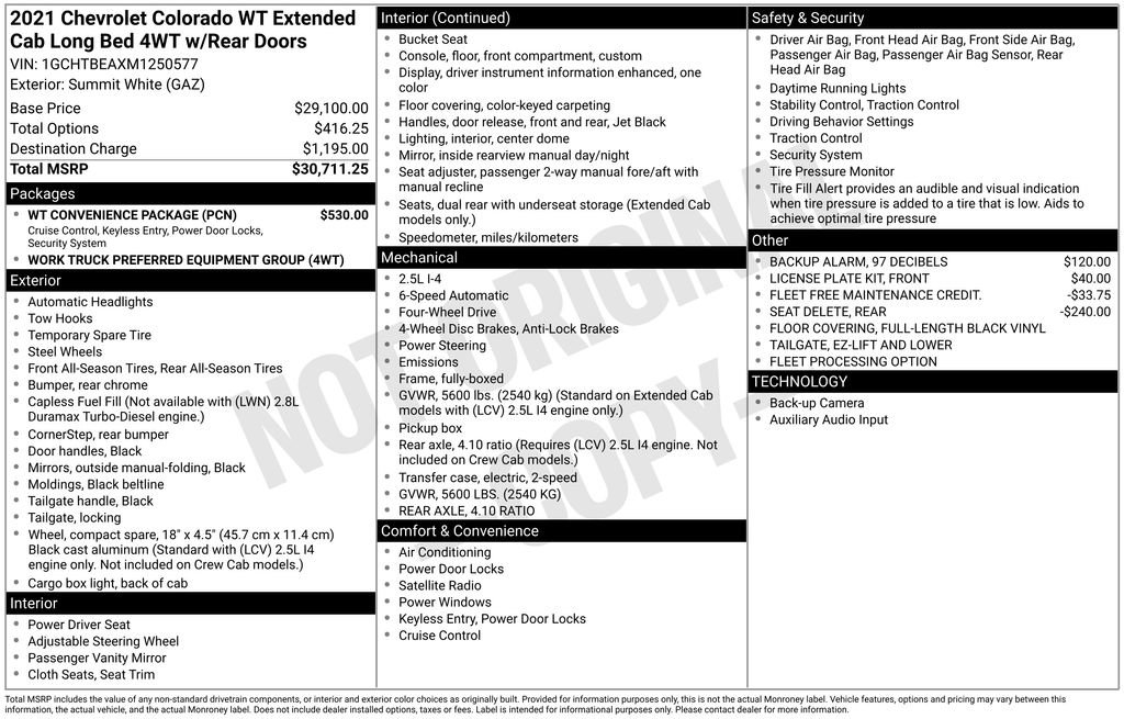 Used 2021 Chevrolet Colorado W/T w/ WT Convenience Package AWD/4WD image 17