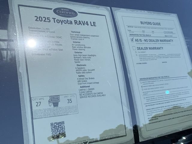 Certified 2025 Toyota RAV4 LE FWD image 36