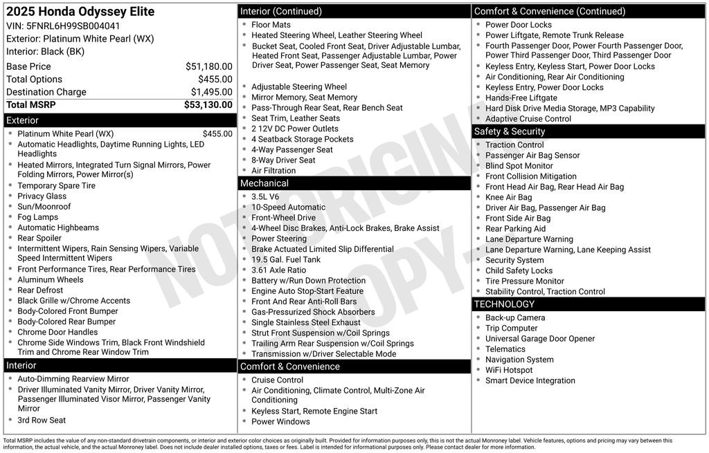 Certified 2025 Honda Odyssey Elite image 34