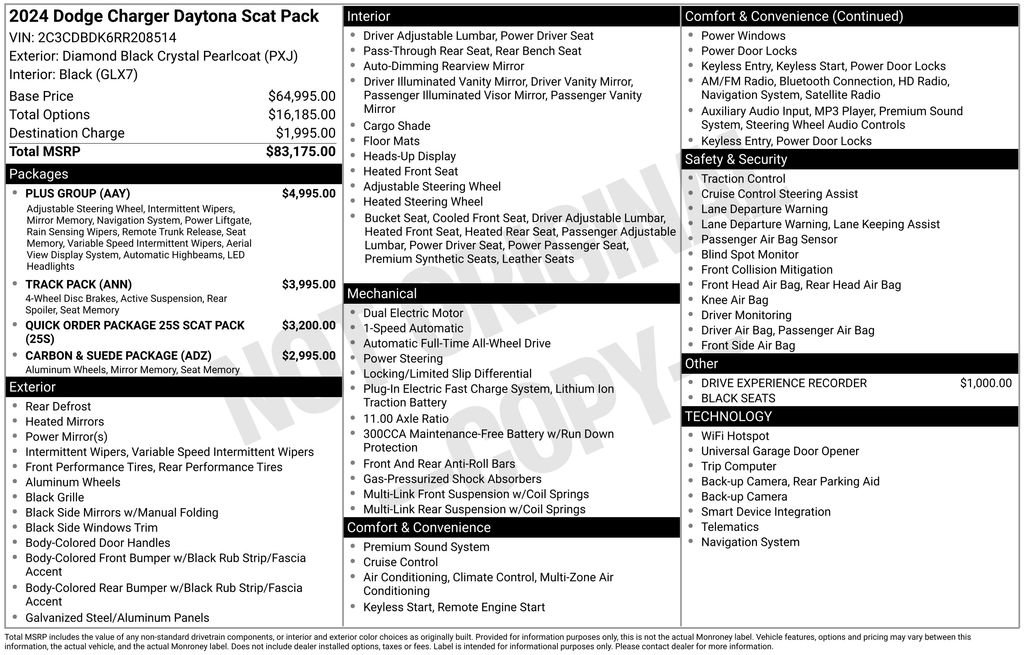 New 2024 Dodge Charger Daytona Scat Pack w/ Plus Group AWD/4WD image 15