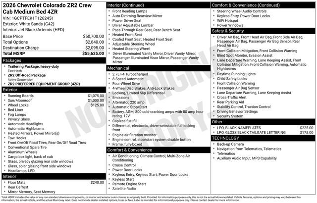 New 2026 Chevrolet Colorado ZR2 AWD/4WD image 4