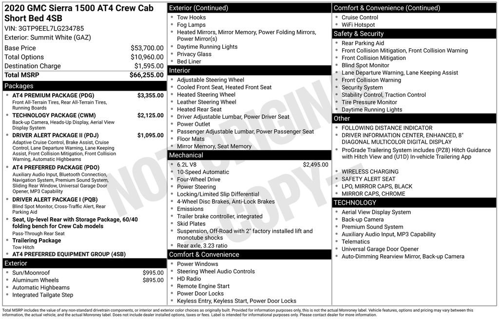 Used 2020 GMC Sierra 1500 AT4 w/ AT4 Premium Package AWD/4WD image 3