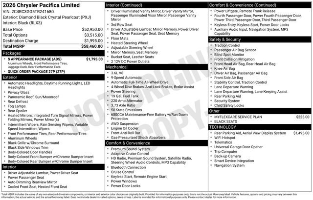 New 2026 Chrysler Pacifica Limited w/ S Appearance Package AWD/4WD image 11