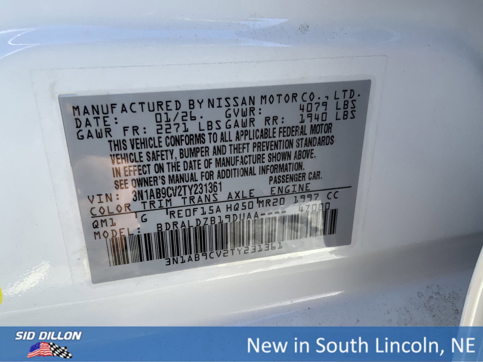 New 2026 Nissan Sentra SV w/ Floor Mat Package image 12