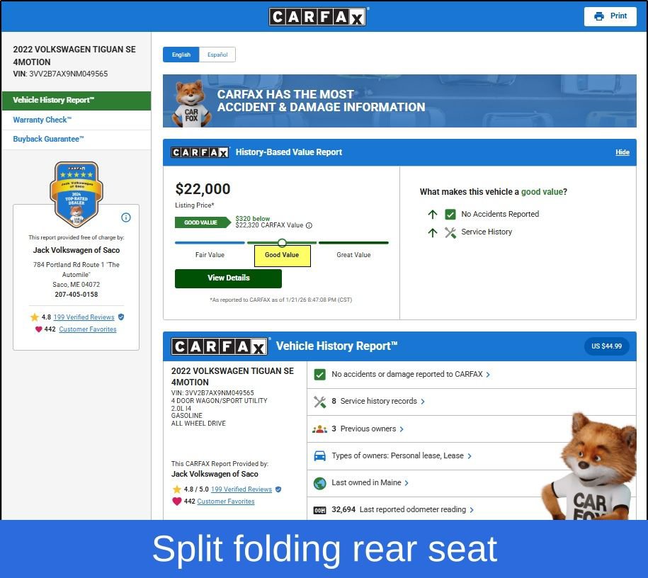 Used 2022 Volkswagen Tiguan SE image 11