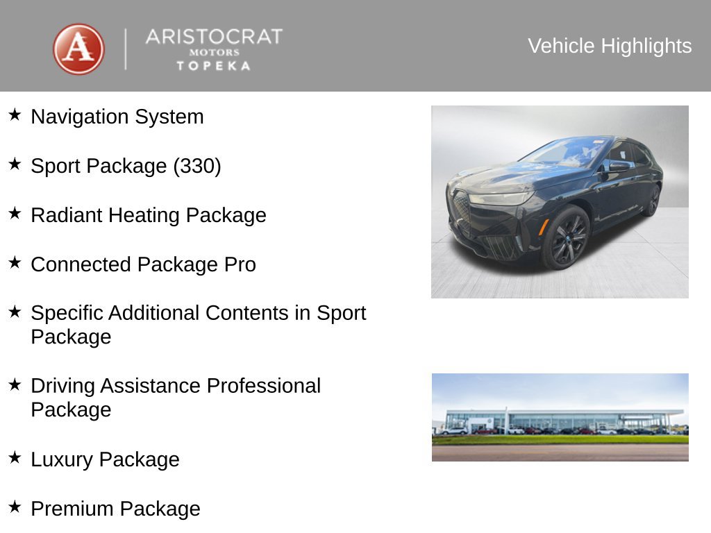 Certified 2024 BMW iX xDrive50 w/ Premium Package AWD/4WD image 4