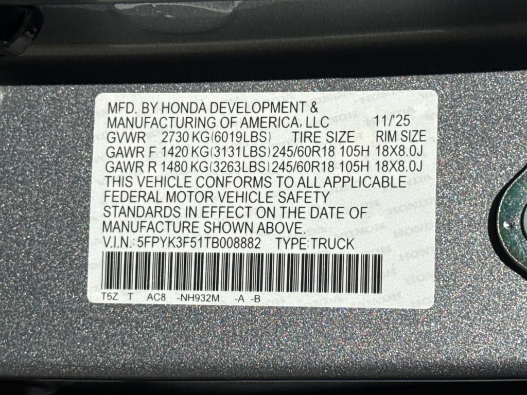 New 2026 Honda Ridgeline RTL image 28