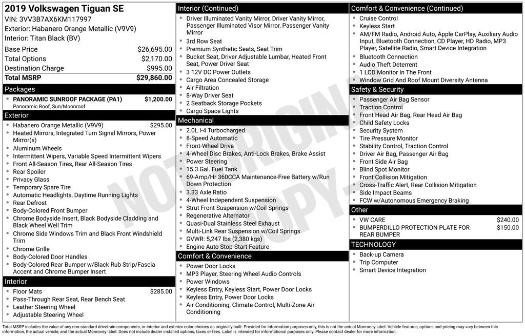 Used 2019 Volkswagen Tiguan SE w/ Panoramic Sunroof Package image 10