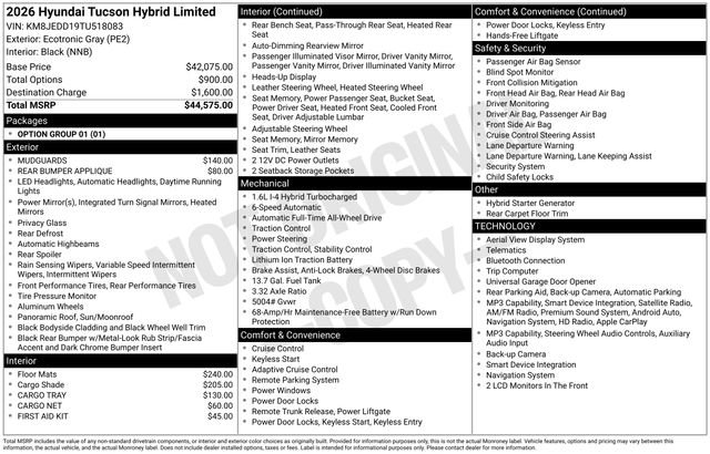 New 2026 Hyundai Tucson Limited AWD/4WD image 27