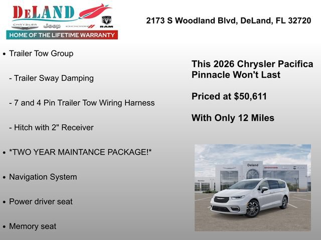 New 2026 Chrysler Pacifica Pinnacle w/ Trailer Tow Group AWD/4WD image 6