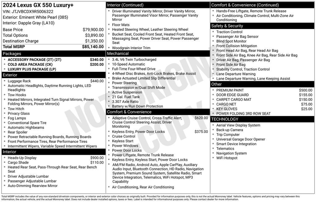 Used 2024 Lexus GX 550 w/ Accessory Package (2T) AWD/4WD image 42