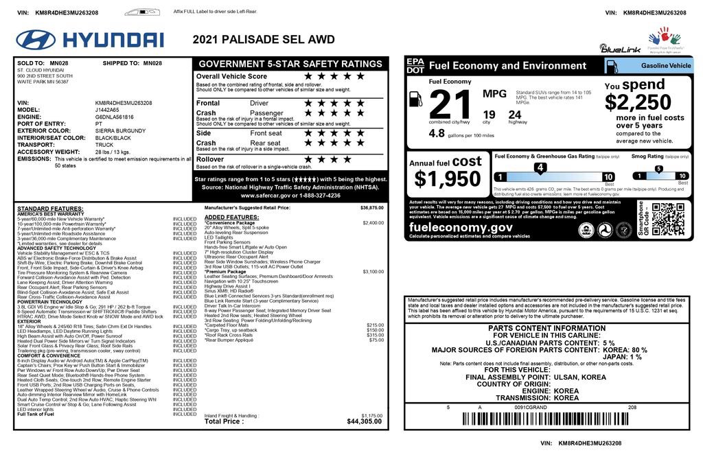 Used 2021 Hyundai Palisade SEL w/ Premium Package AWD/4WD image 2