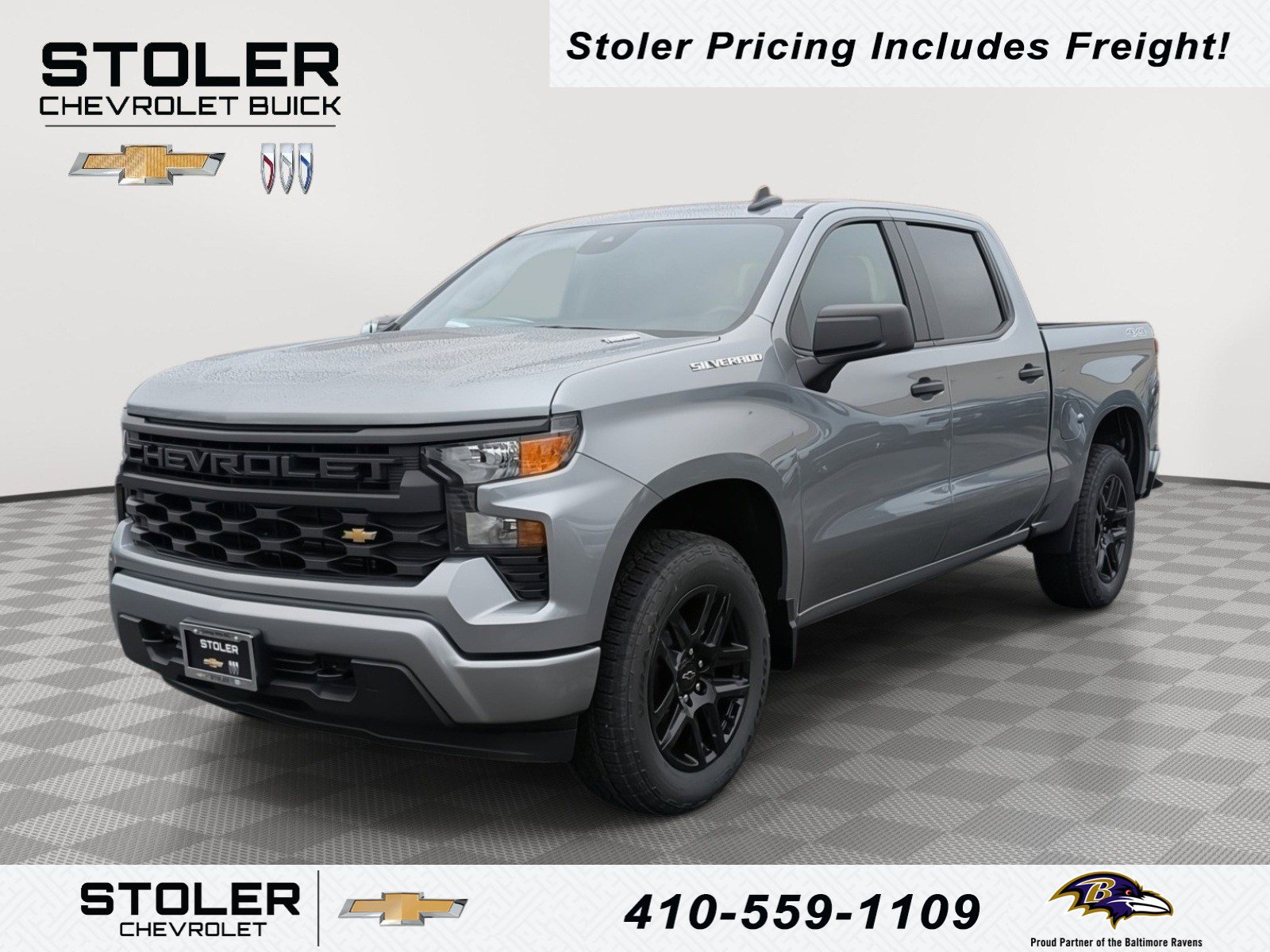 New 2026 Chevrolet Silverado 1500 Custom w/ Turbomax Blackout Package image 1