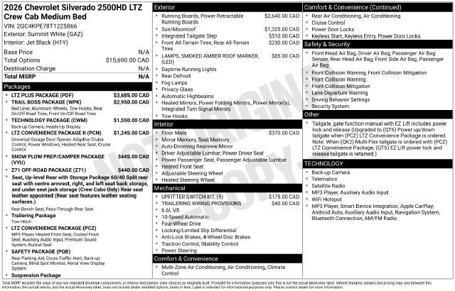 New 2026 Chevrolet Silverado 2500 LTZ w/ LTZ Plus Package AWD/4WD image 5