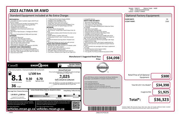 Used 2023 Nissan Altima 2.5 SR AWD/4WD image 6