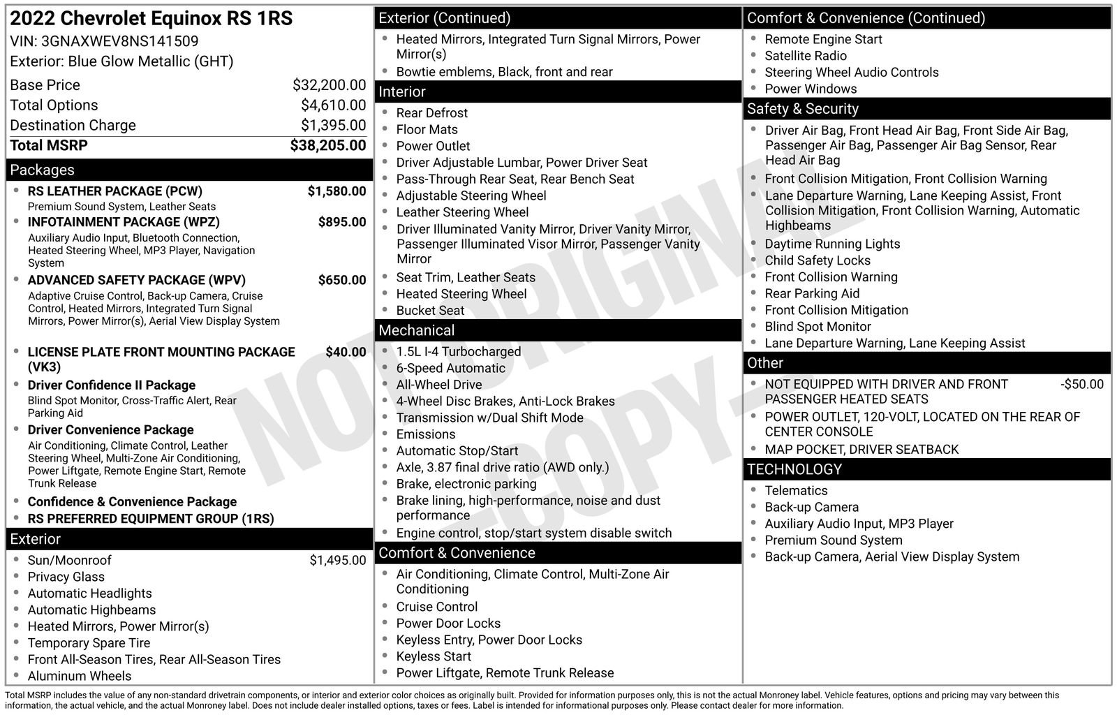 Used 2022 Chevrolet Equinox RS w/ RS Leather Package image 38