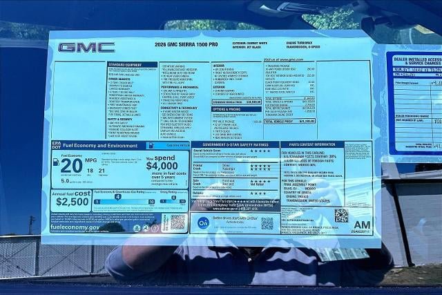 New 2026 GMC Sierra 1500 Pro w/ Pro Value Package RWD image 12
