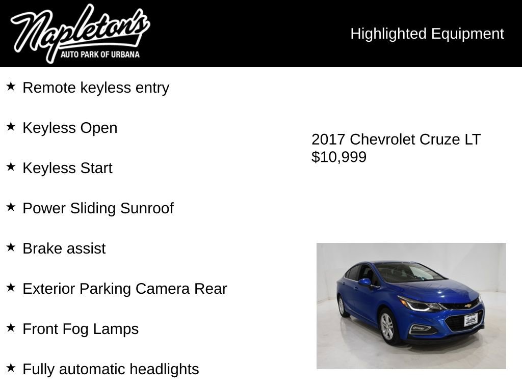 Used 2017 Chevrolet Cruze LT w/ Sun And Sound Package image 16