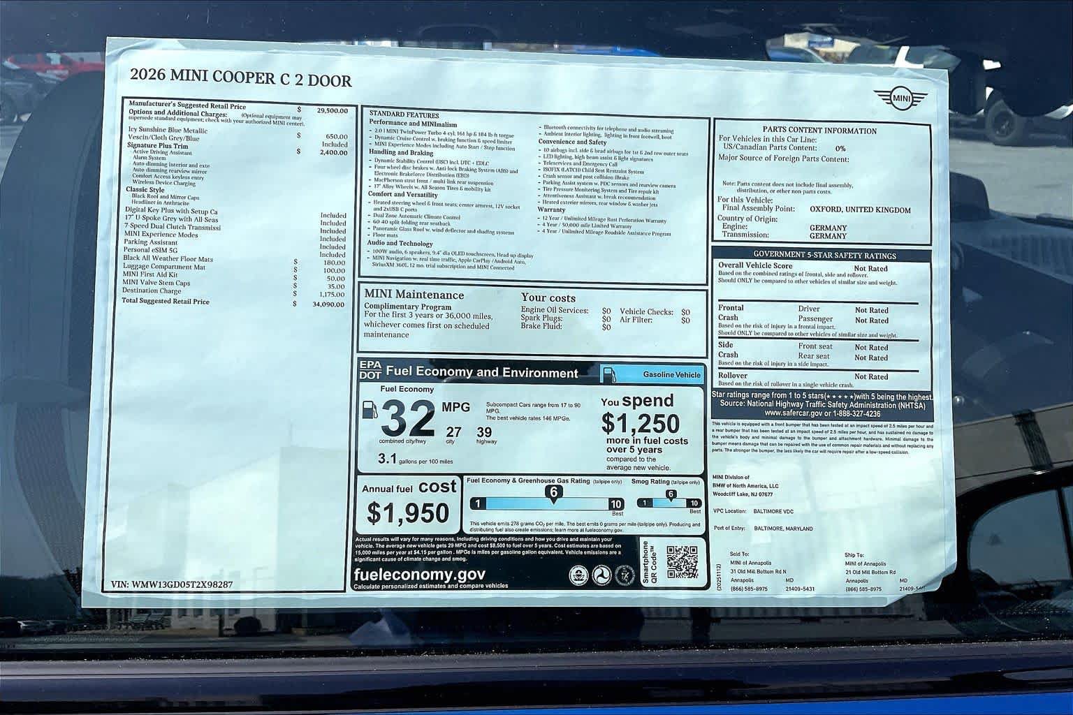 Used 2026 MINI Cooper 2-Door Hardtop FWD image 19
