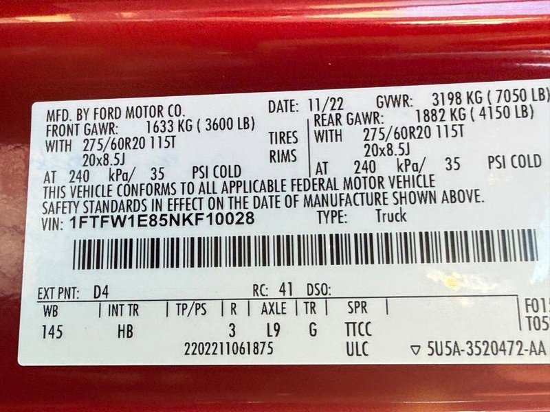 Used 2022 Ford F150 Lariat w/ Max Trailer Tow Package image 36