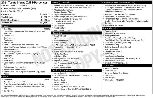 Used 2021 Toyota Sienna XLE image 7