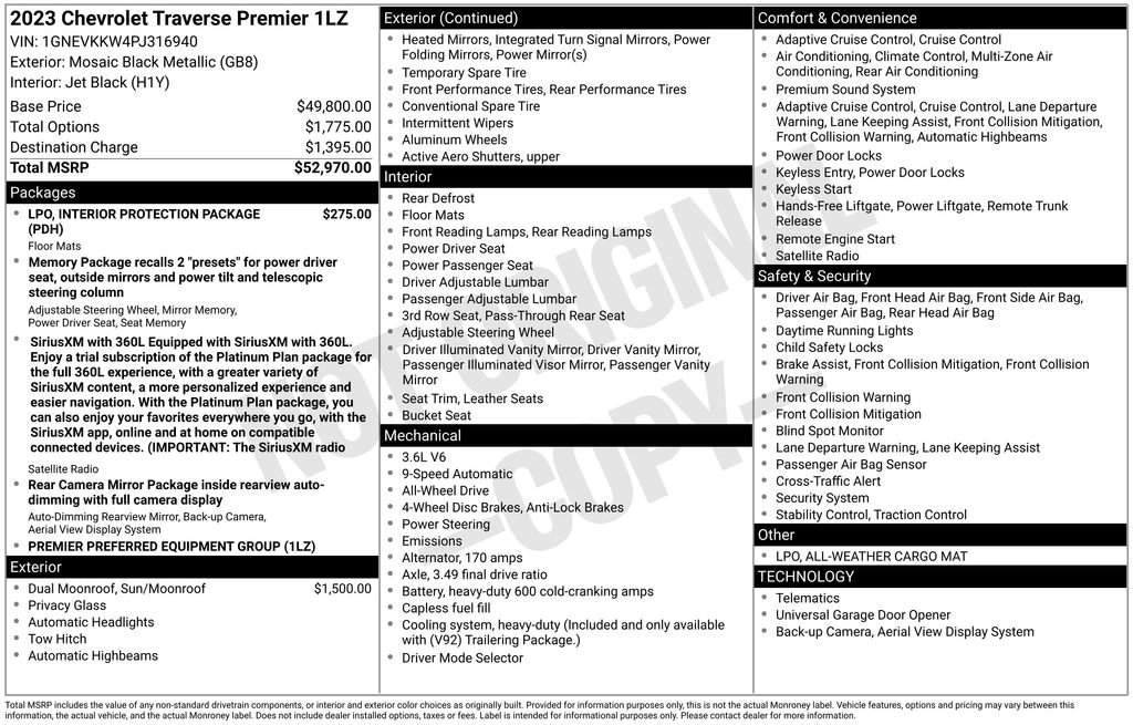 Certified 2023 Chevrolet Traverse Premier AWD/4WD image 6