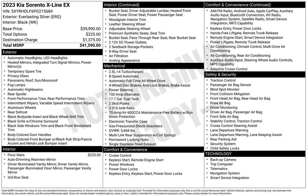 Certified 2023 Kia Sorento X-Line EX AWD/4WD image 2