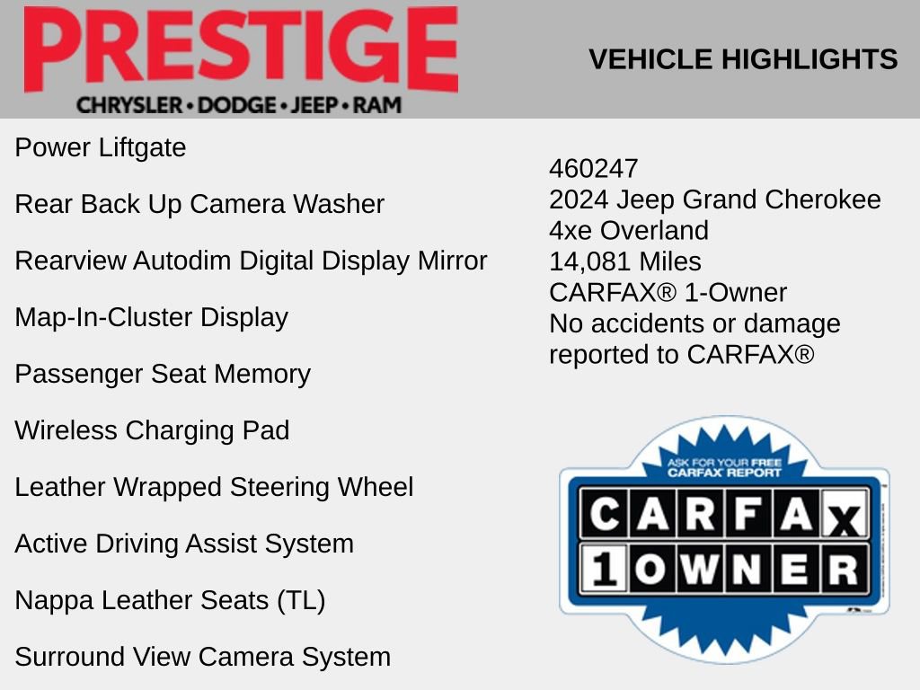 Used 2024 Jeep Grand Cherokee Overland w/ Advanced Protech Group III AWD/4WD image 8