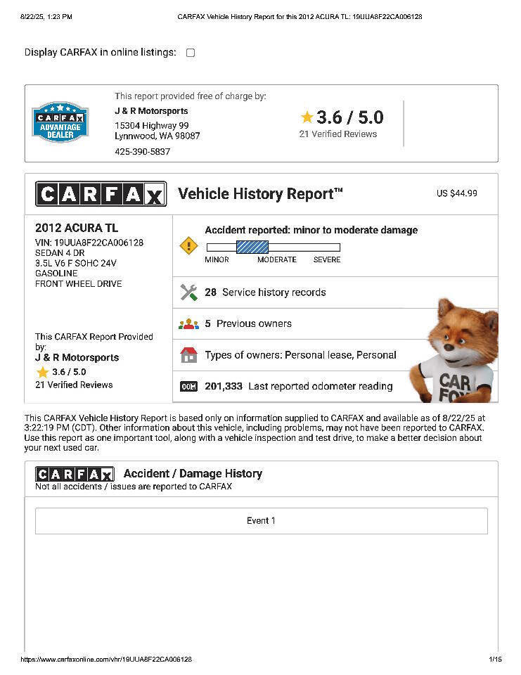 Used 2012 Acura TL image 27
