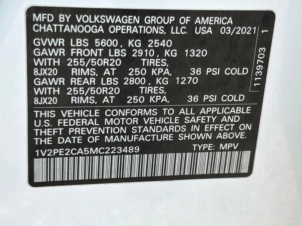 Used 2021 Volkswagen Atlas Cross Sport SE w/ Panoramic Sunroof Package FWD image 54