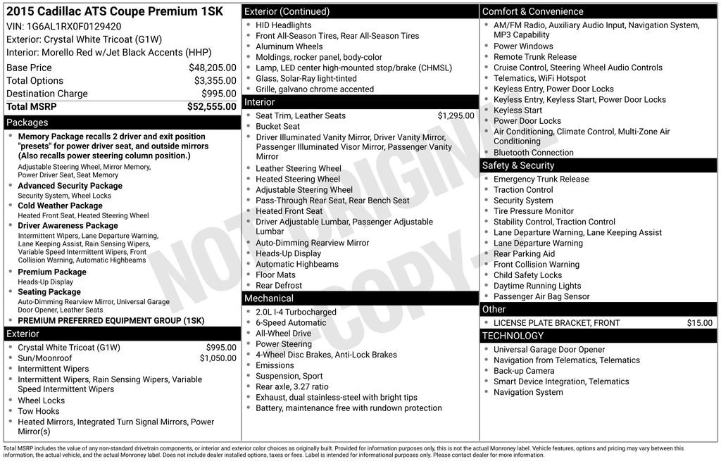 Used 2015 Cadillac ATS Premium image 1