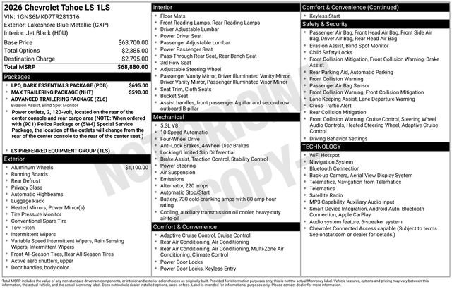 New 2026 Chevrolet Tahoe LS w/ LPO, Dark Essentials Package AWD/4WD video 2