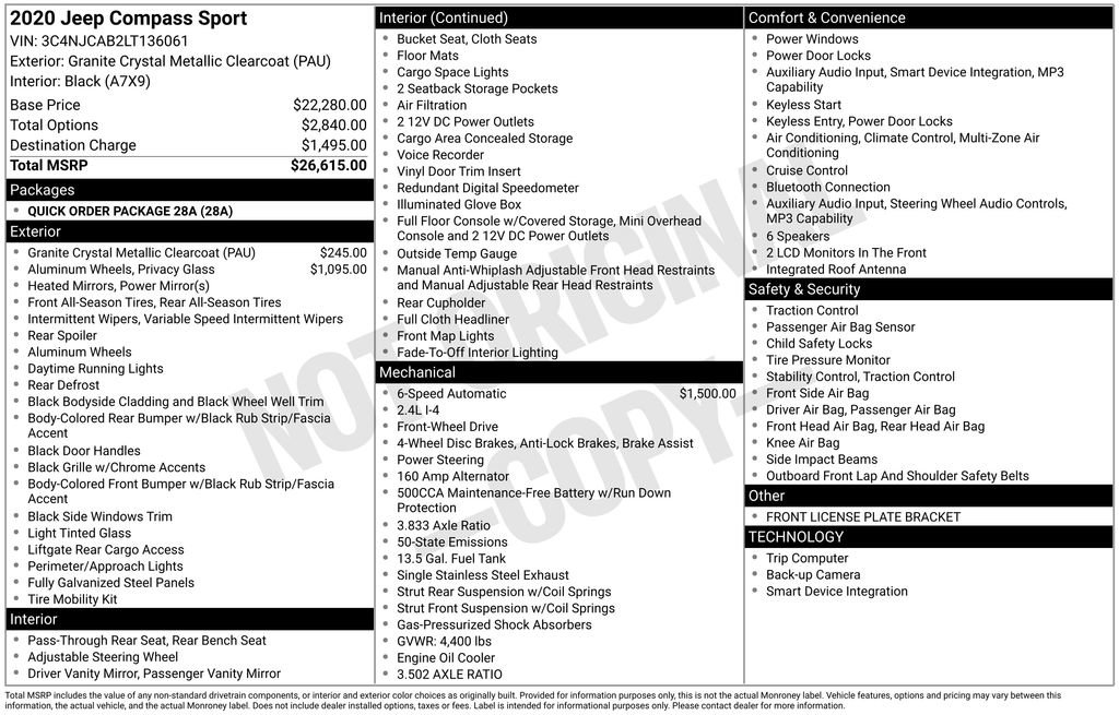 Used 2020 Jeep Compass Sport image 11