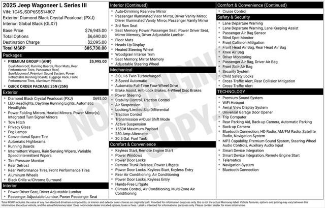 Certified 2025 Jeep Wagoneer L Series III w/ Premium Group I AWD/4WD image 27