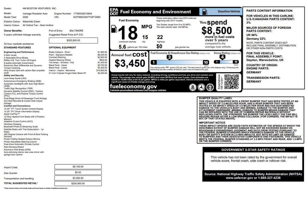 Used 2026 Aston Martin V8 Vantage Coupe image 21