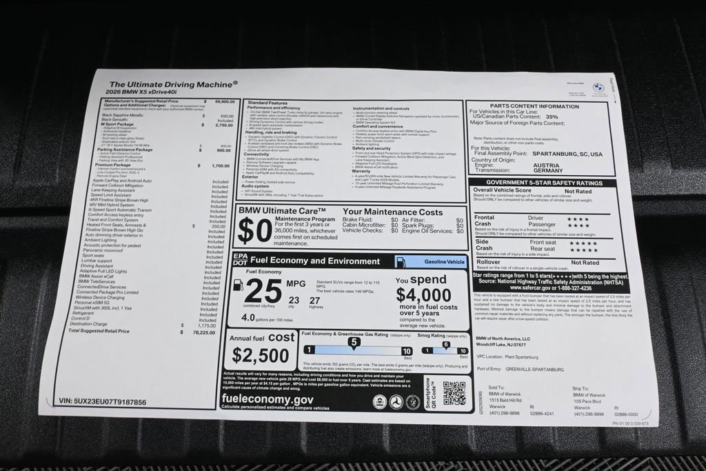 Used 2026 BMW X5 xDrive40i w/ M Sport Package image 39