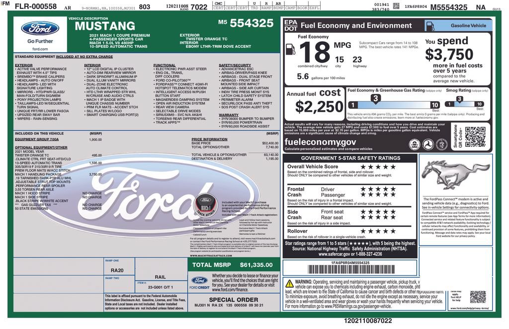 Used 2021 Ford Mustang Mach 1 w/ Mach 1 Handling Package RWD image 7