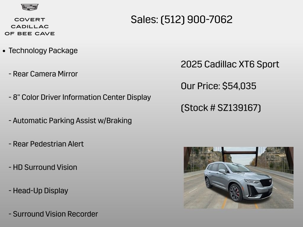 New 2025 Cadillac XT6 Sport w/ Technology Package AWD/4WD image 12